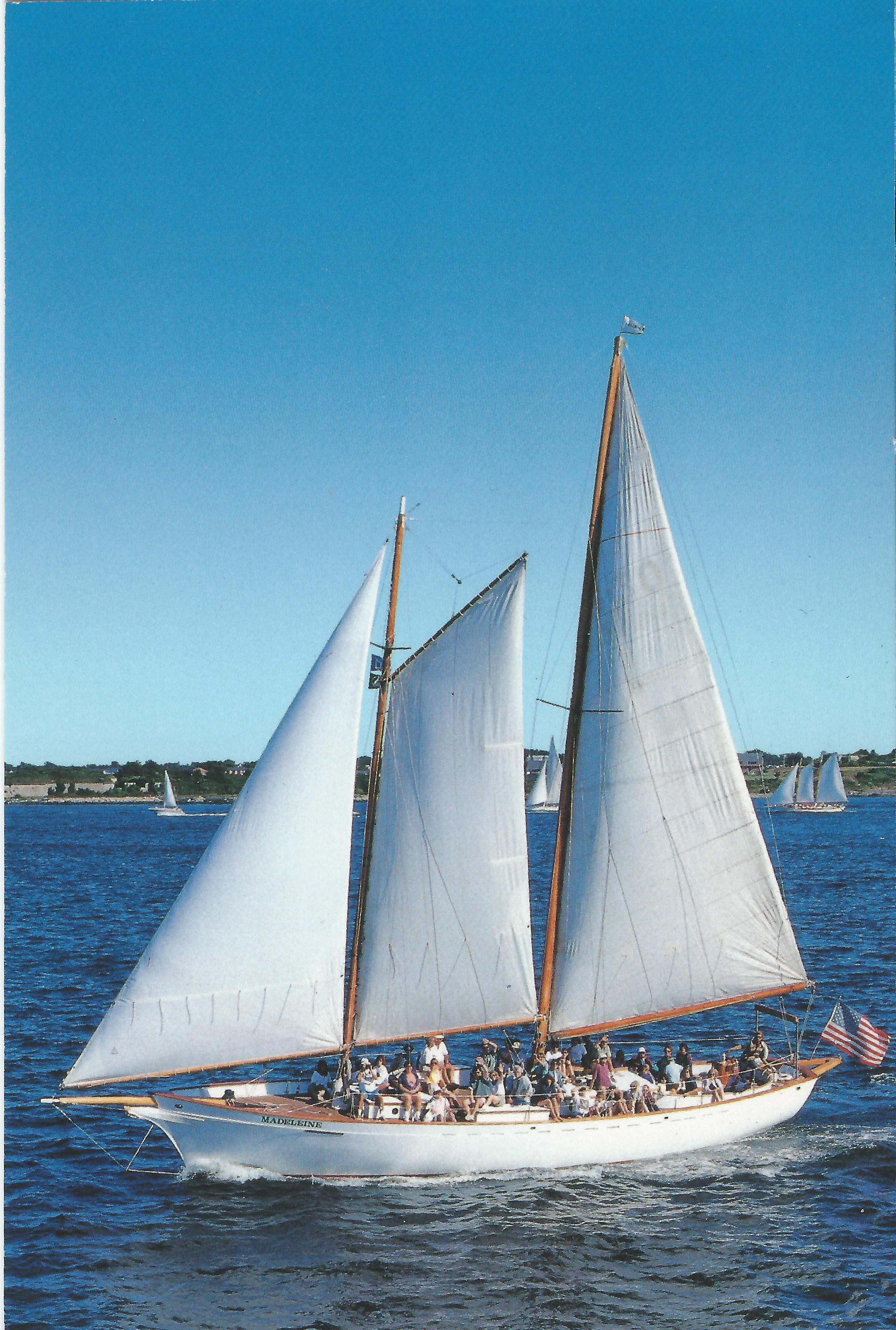 Madeleine sailing the bay