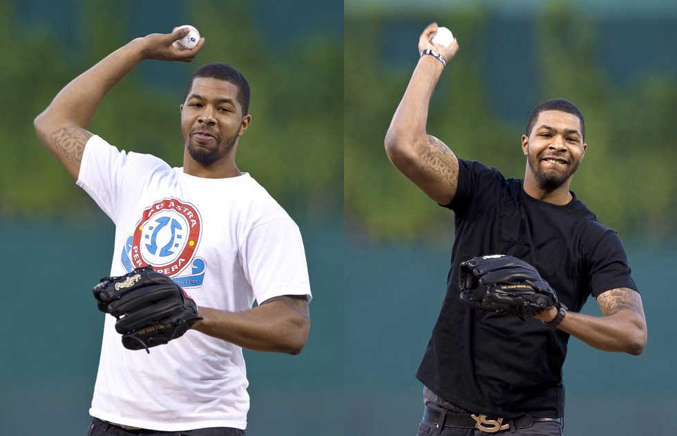 Morris Twins throwing the first pitch at the KC Royals Game