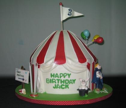 Circus Tent Birthday Cake