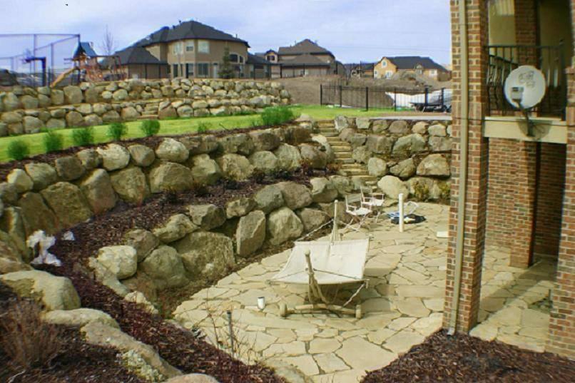 Rock retaining walls