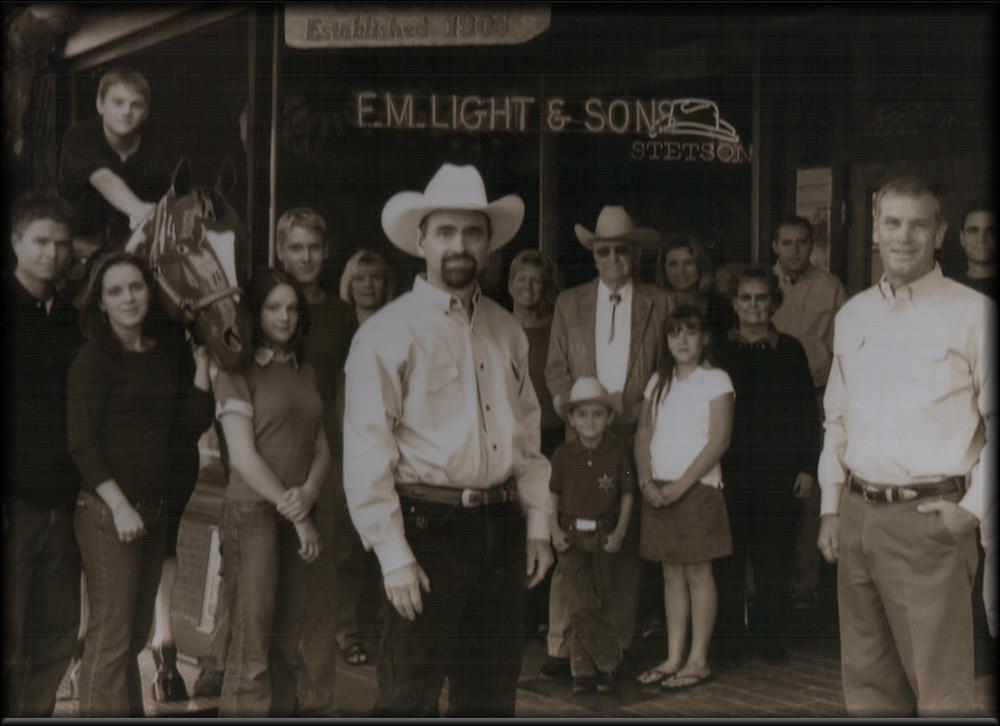 The family outside the store