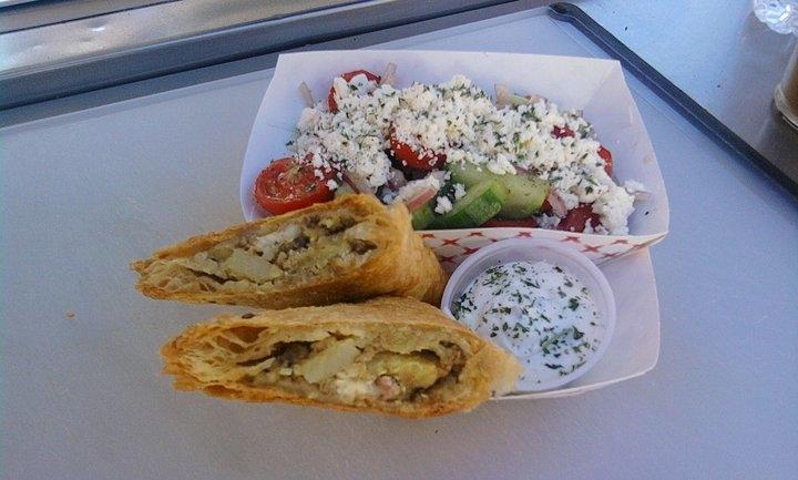 Lamb Turnover Special with Greek Salad