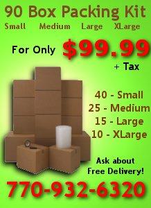 90 Moving Box Kit for $99.99 - Delivered Free to Atlanta Ga