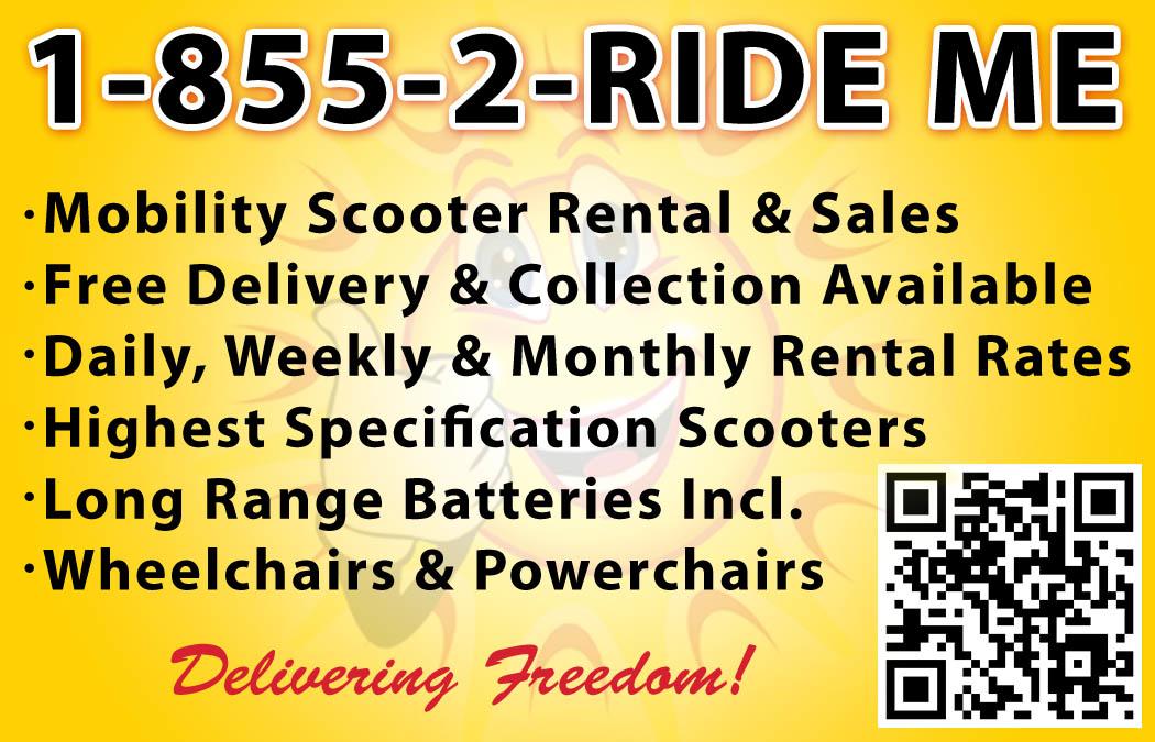 Scooter Rental Disney Business Card Rear