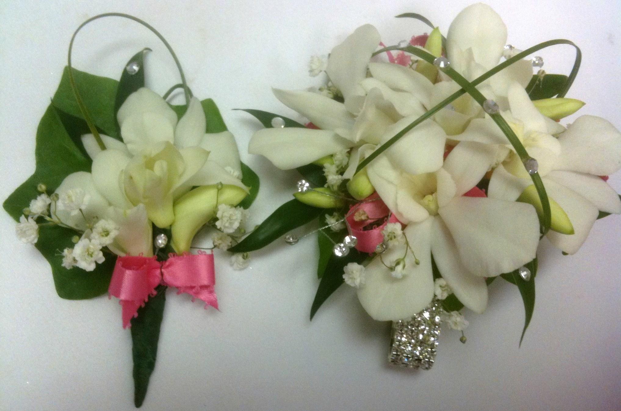 corsage with matching bouttoniere