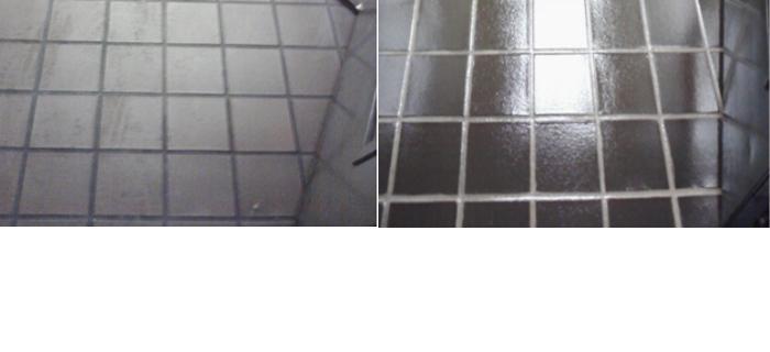 Tile floor before and after