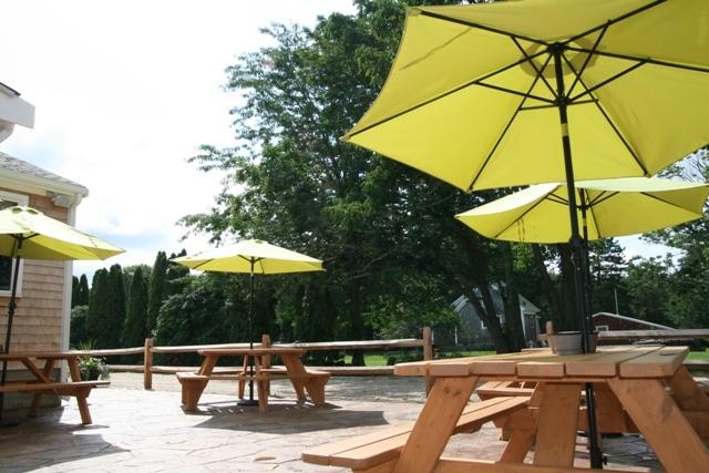 Outdoor dining patio.