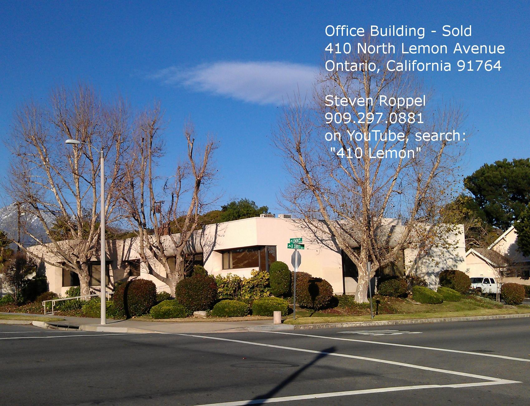 Sold  - Office Building - 410 Lemon, Ontario, California