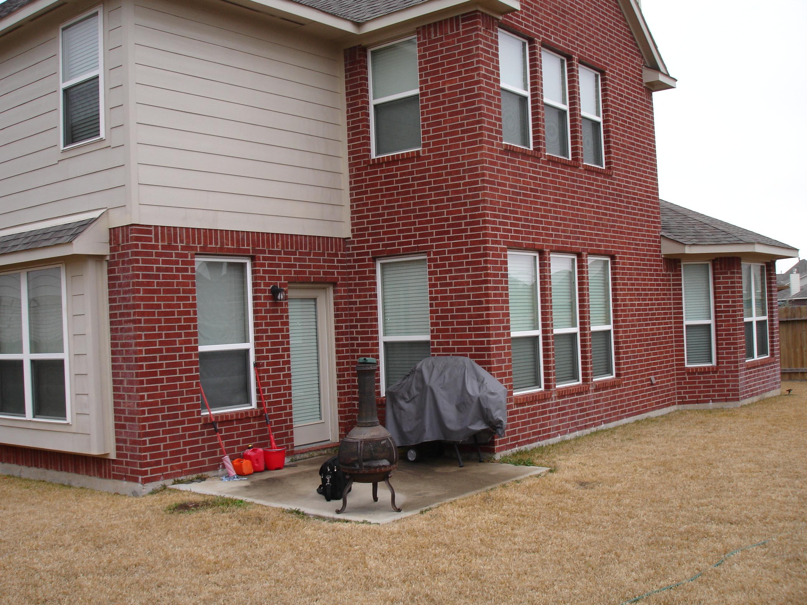 Before we added a new patio cover and patterned concrete patio