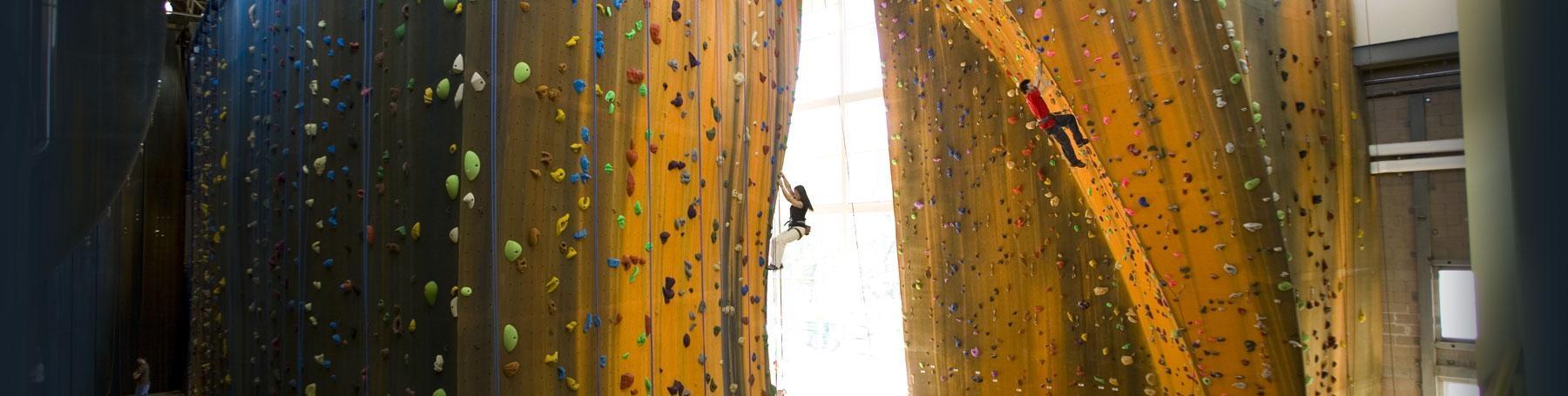 The main area of the climbing gym