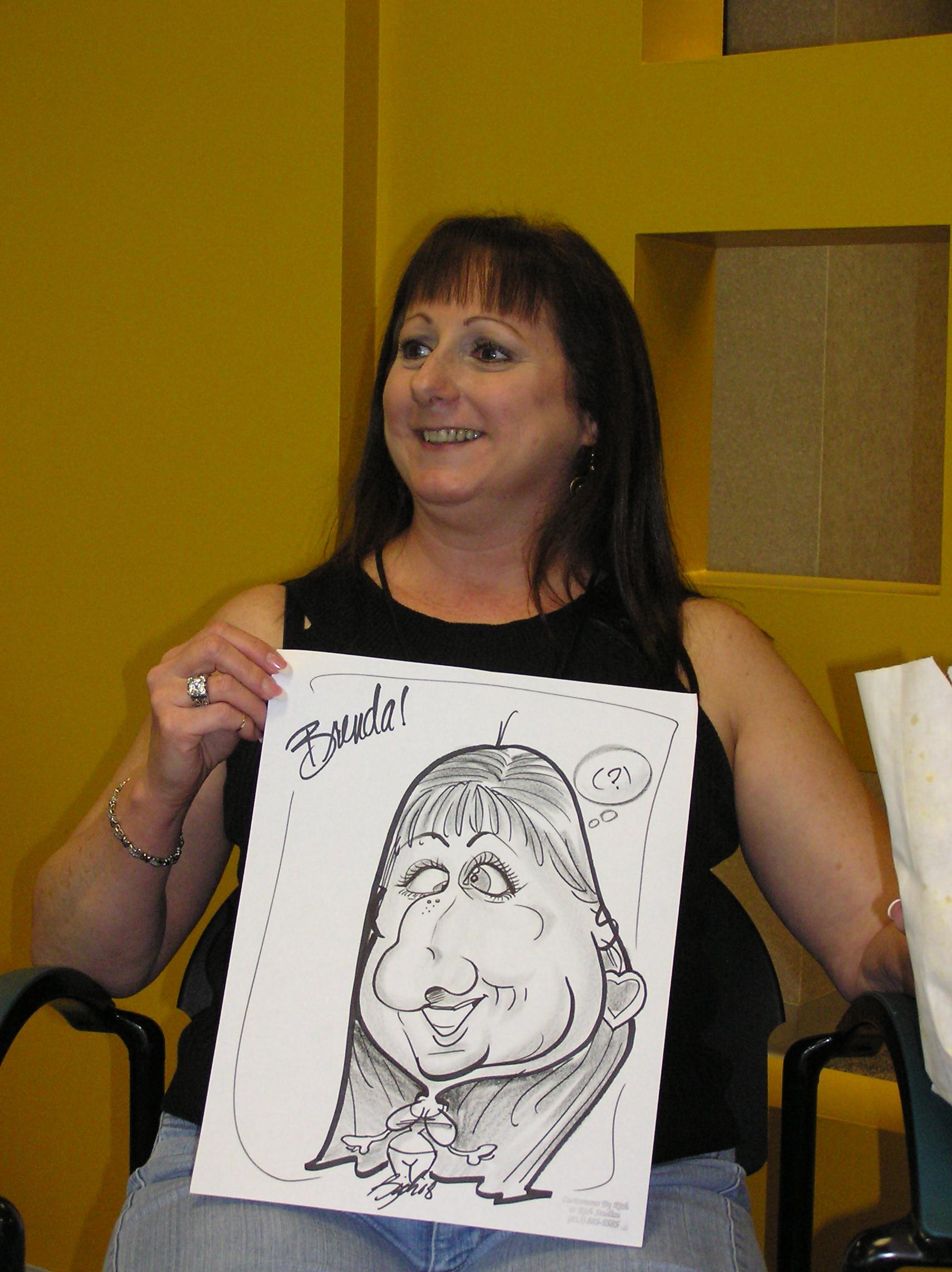 Caricature at a business function.