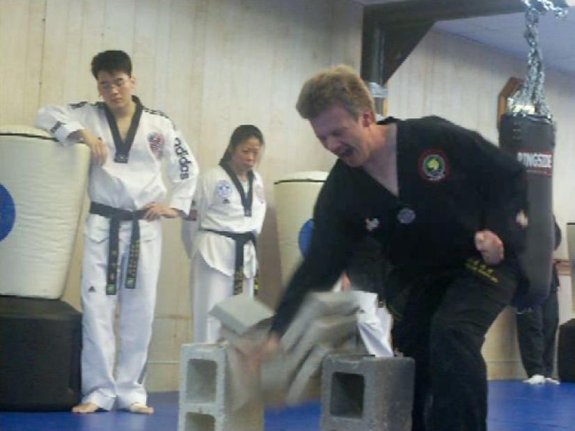 Master Ron Knueppel of Chung's Tae Kwon Do in Palmer Alaska breaking bricks!