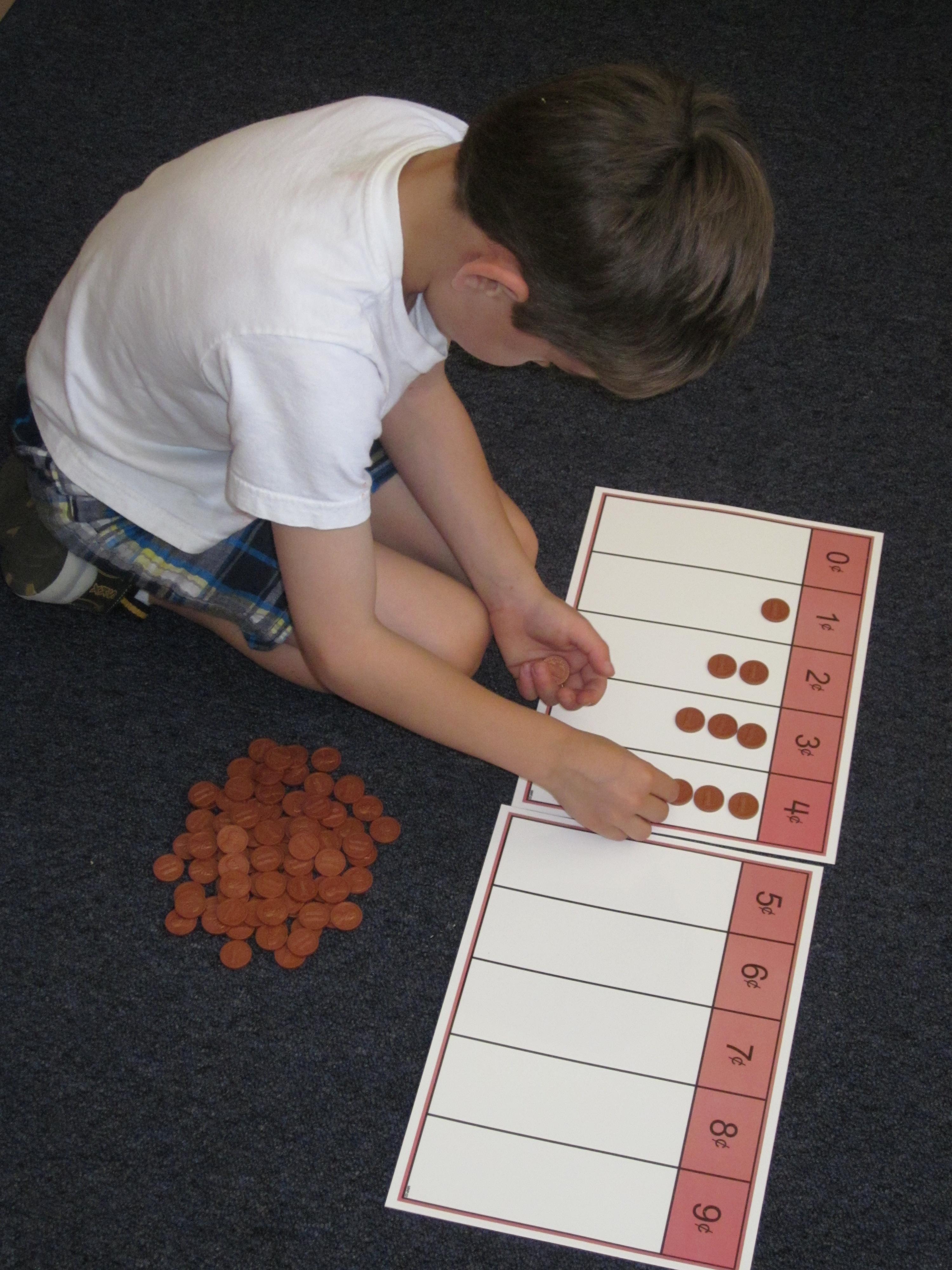 Child working on money