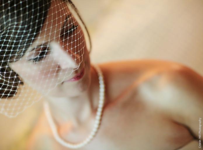 Deerfield, MA bride, bird cage veil