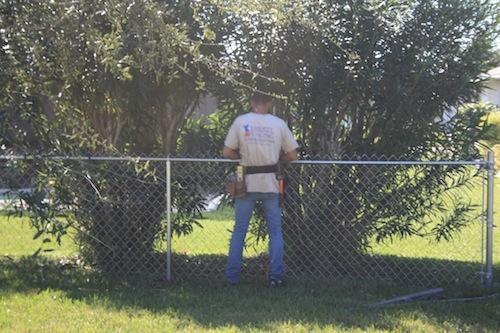 Chain Link Fence in Process