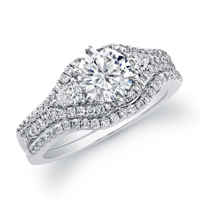 Pave and Prong Diamond Bridal Set