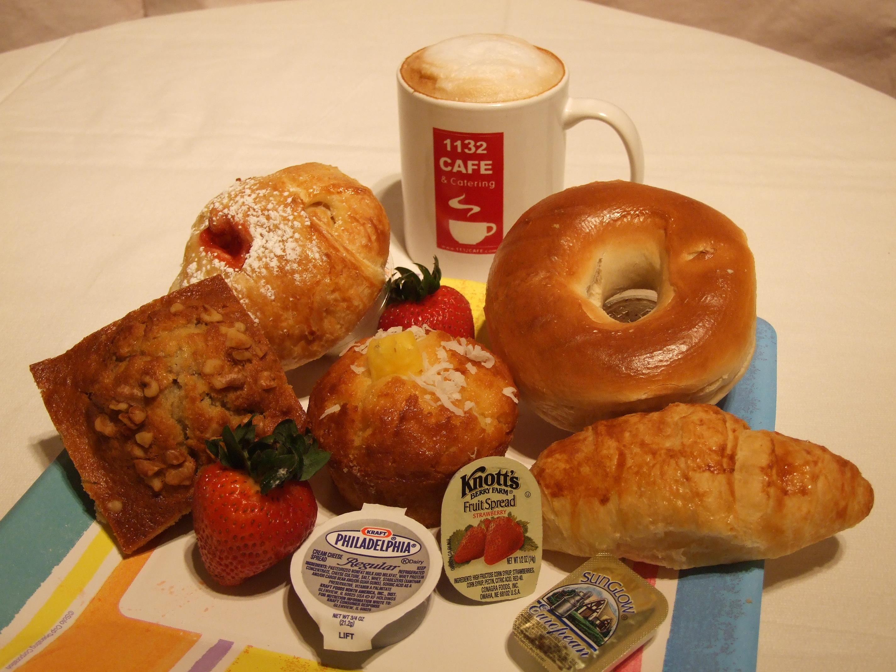 Breakfast with pastries baked at 1132 Cafe