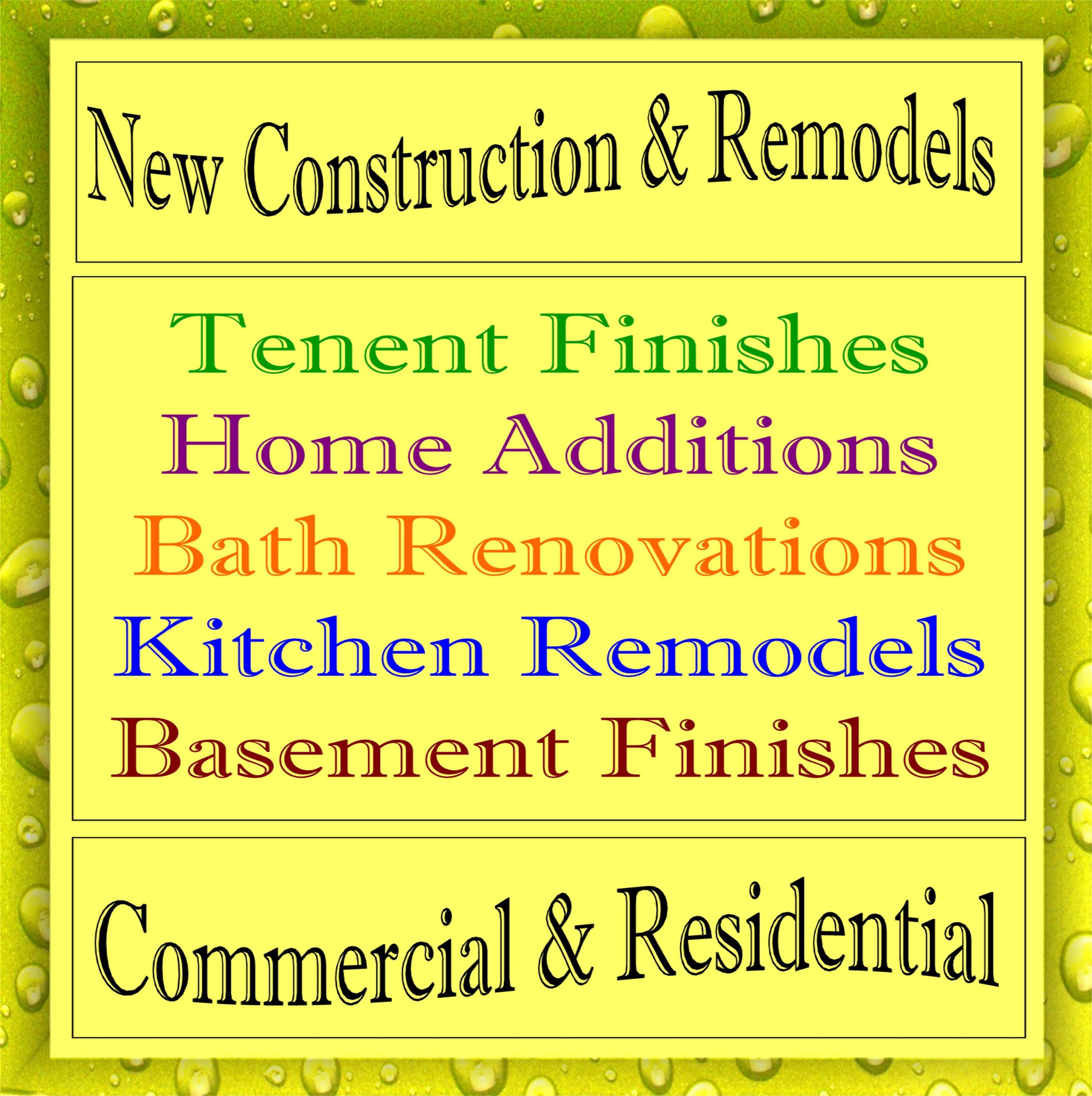 New Construction, Remodels, & Additions