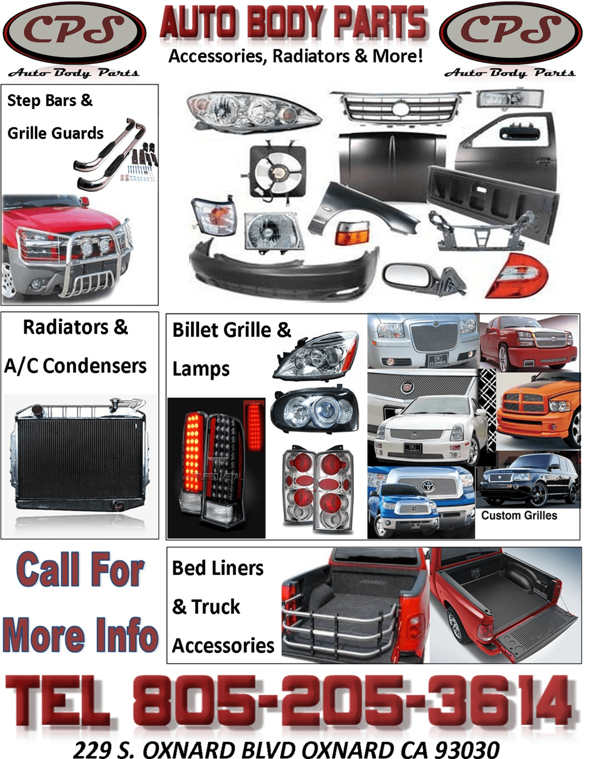 Auto body parts and accessories.