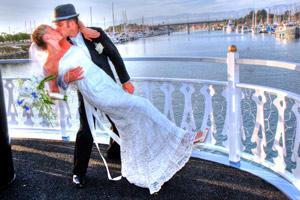 Romance aboard the Scarlett Belle with the beautiful Channel Islands Harbor as the backdrop.