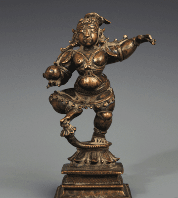 Antique bronze statue of Bala Krishna