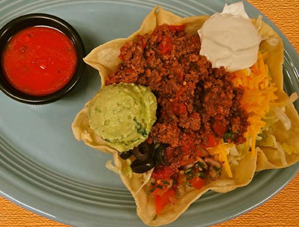 Taco Salad - light, yet filling. Always fresh ingredients.