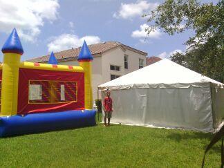 Tent and Bounce house