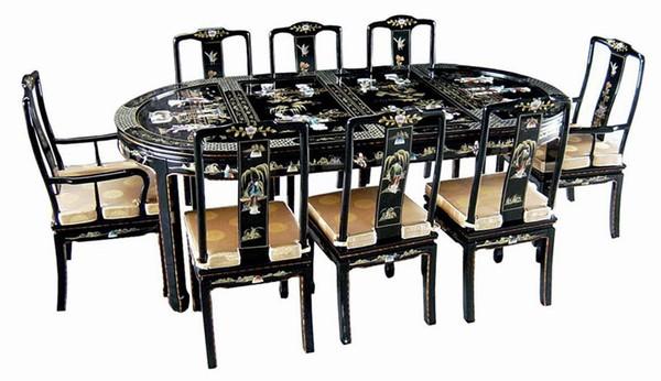 Elegant 9 Pcs Dining Room Set ORIENTAL FURNITURE