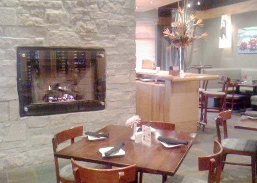 Fireplace in Dining Area