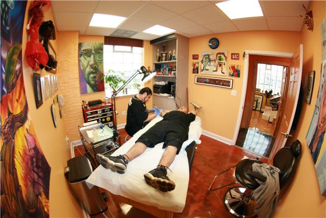 One of our 5 private tattoo rooms.