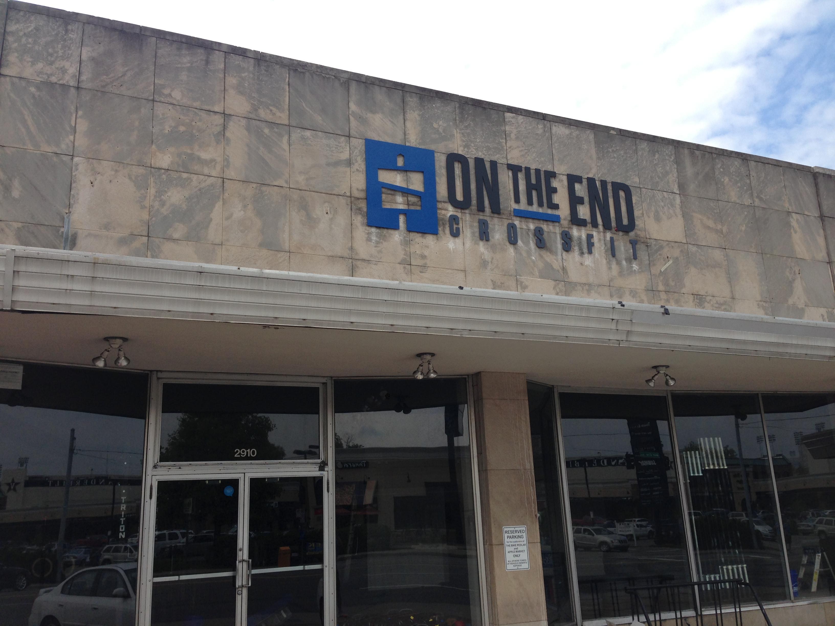 On The End CrossFit Gym (in the old Bike Peddler shop)