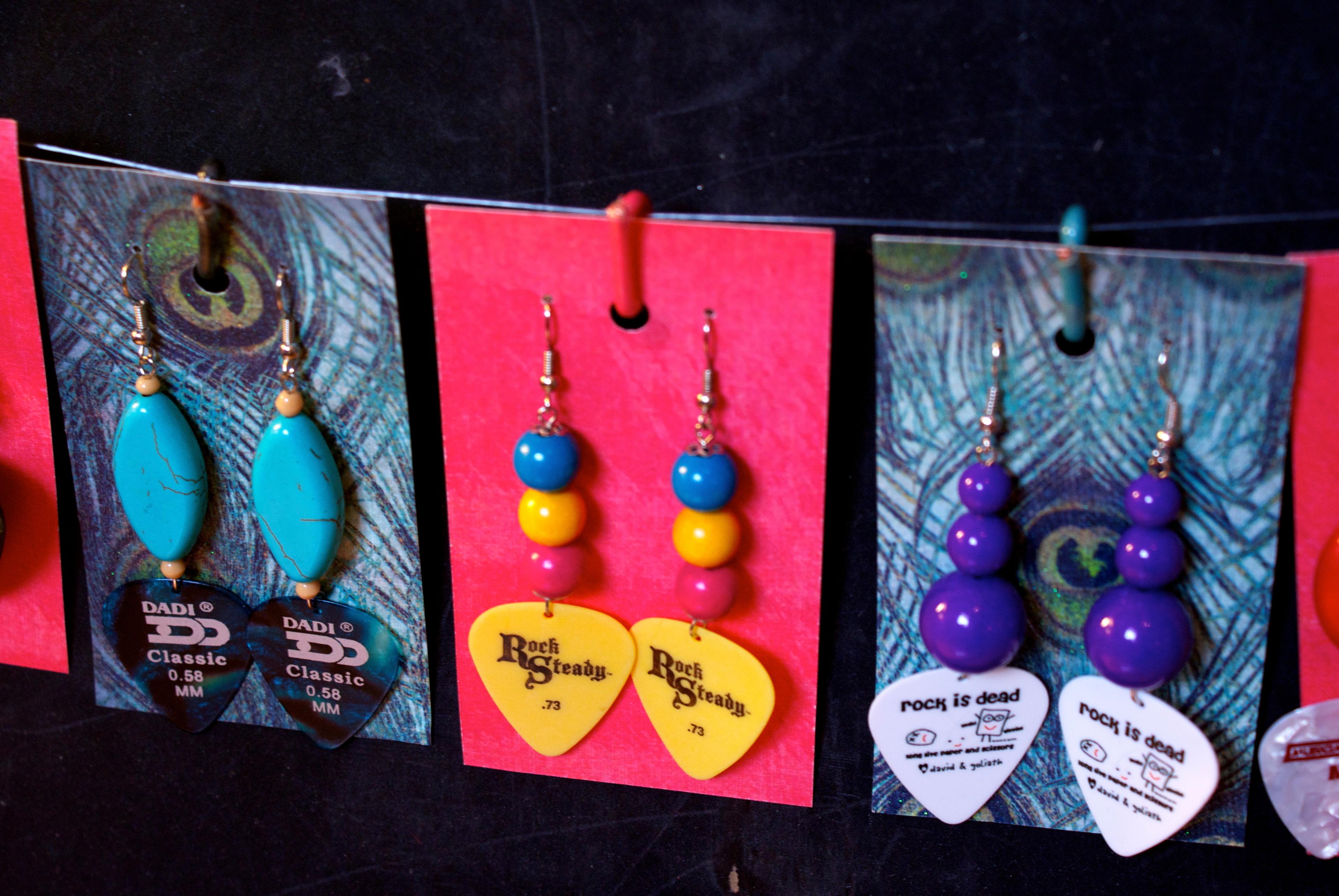 guitar pick earrings