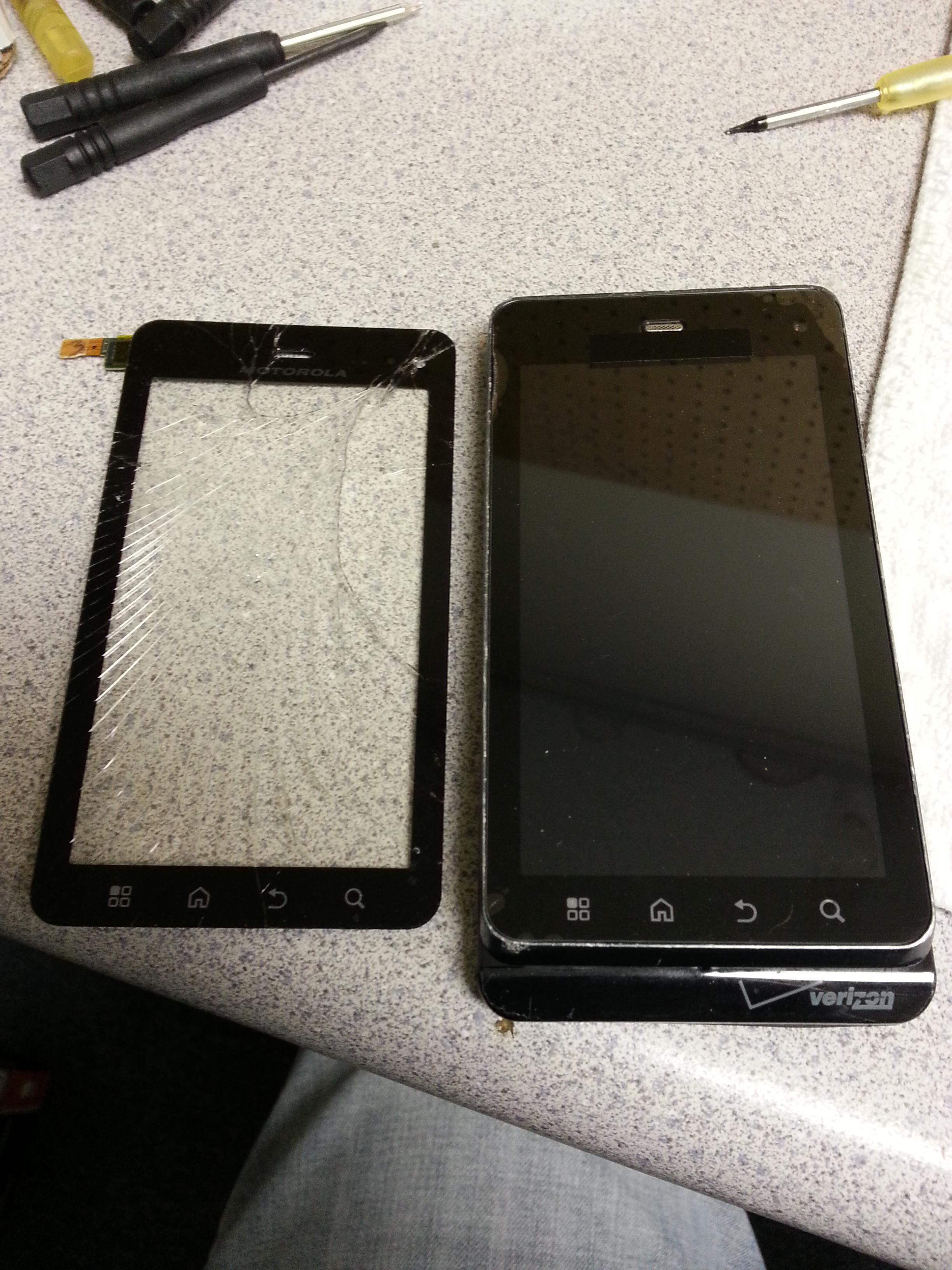 Droid Bionic Front Glass Repair