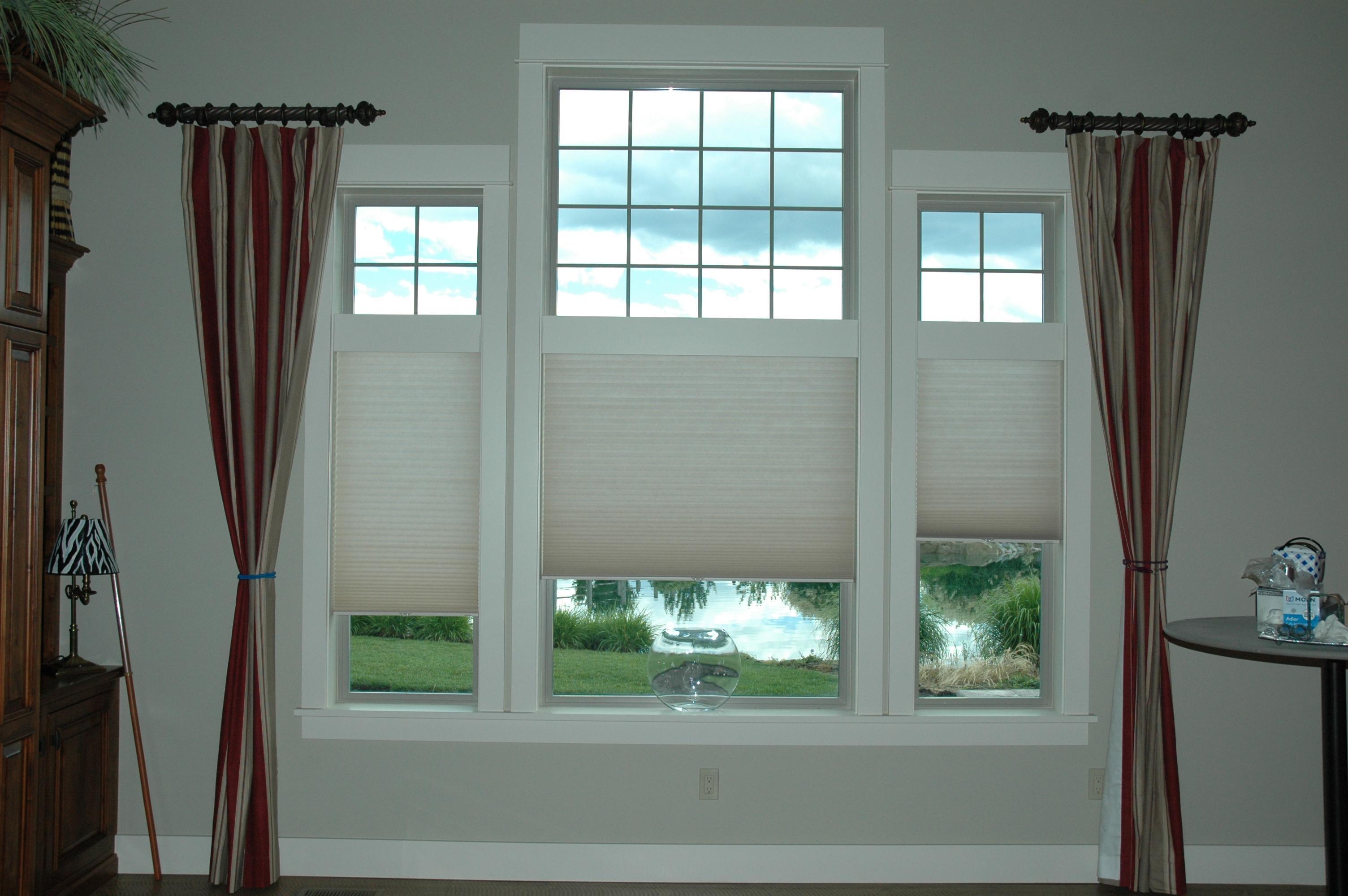 Cellular shades provide great insulating factors and can have a cordless control option with a cleaner appearence.