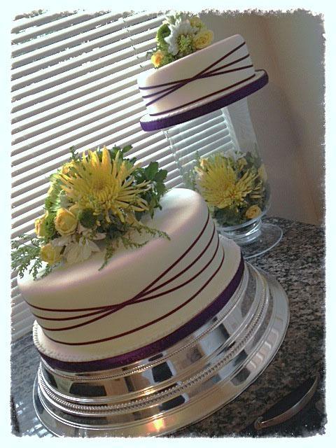 Two Tier 'displaced' Wedding Cake