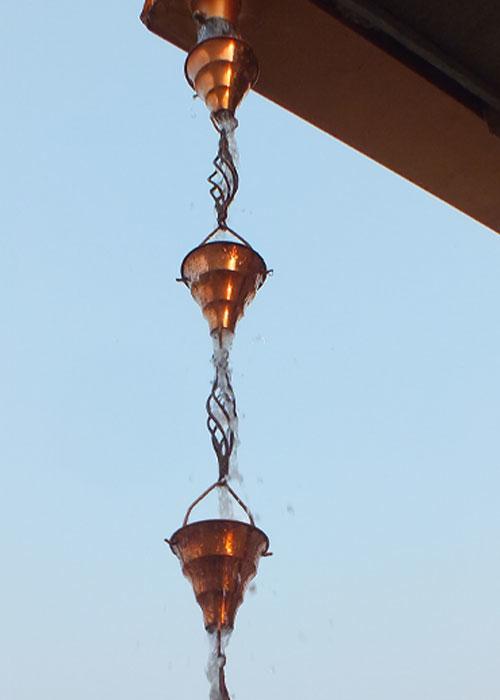 Copper Tara Cup Rain Chain