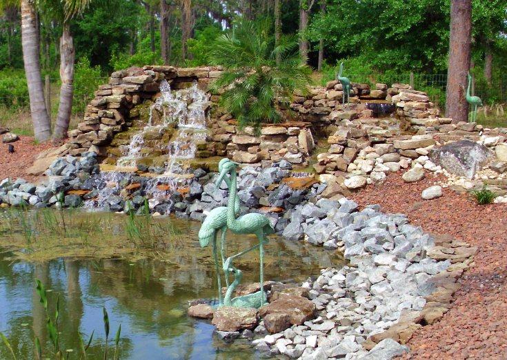 waterfall on natural pond