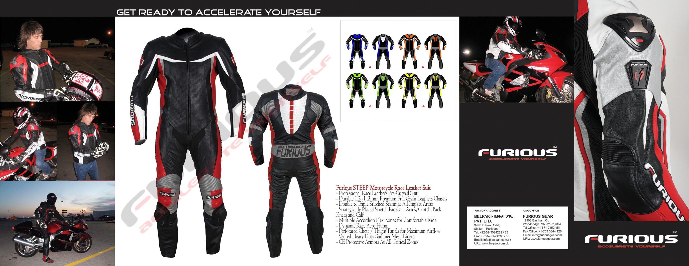 Furious STEEP Motorcycle Race Leather Suit