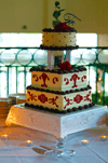 Wedding cake from a recent wedding reception.