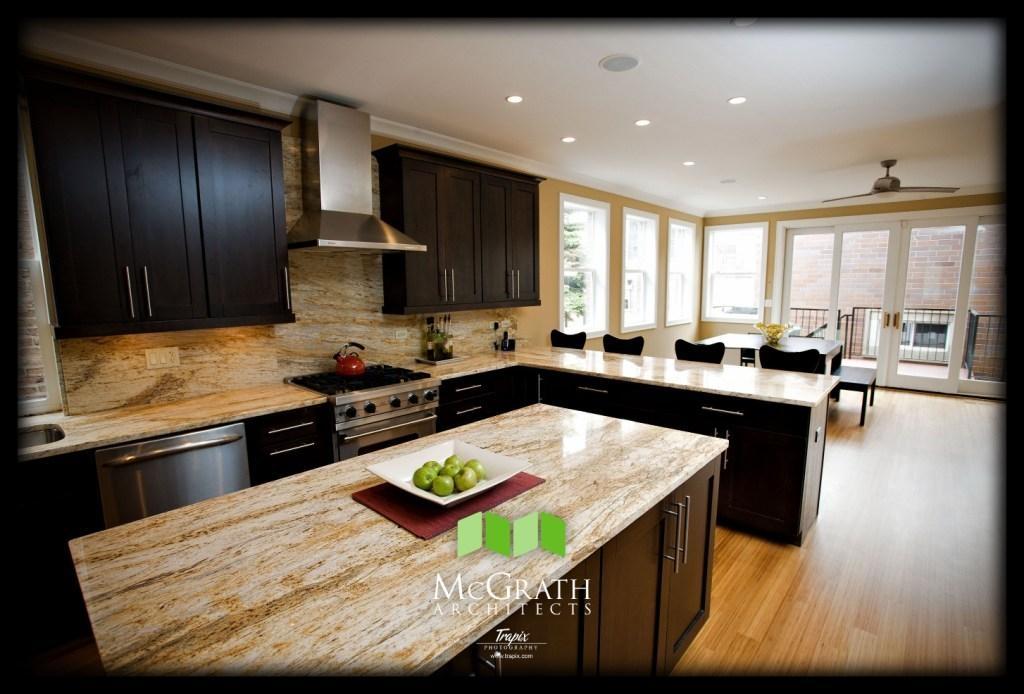 Single family green residence interior kitchen