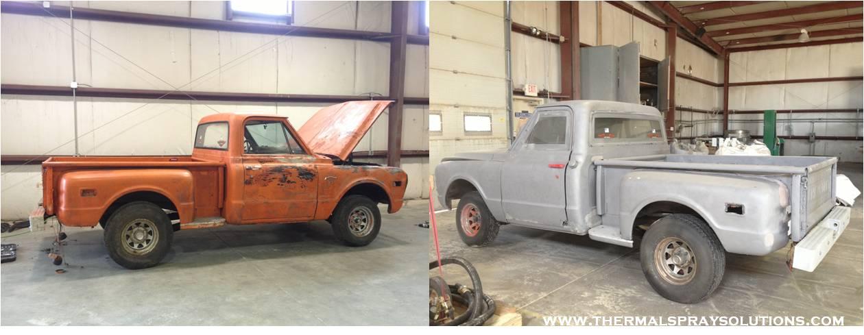 Sandblasting 1969 Chevy C10