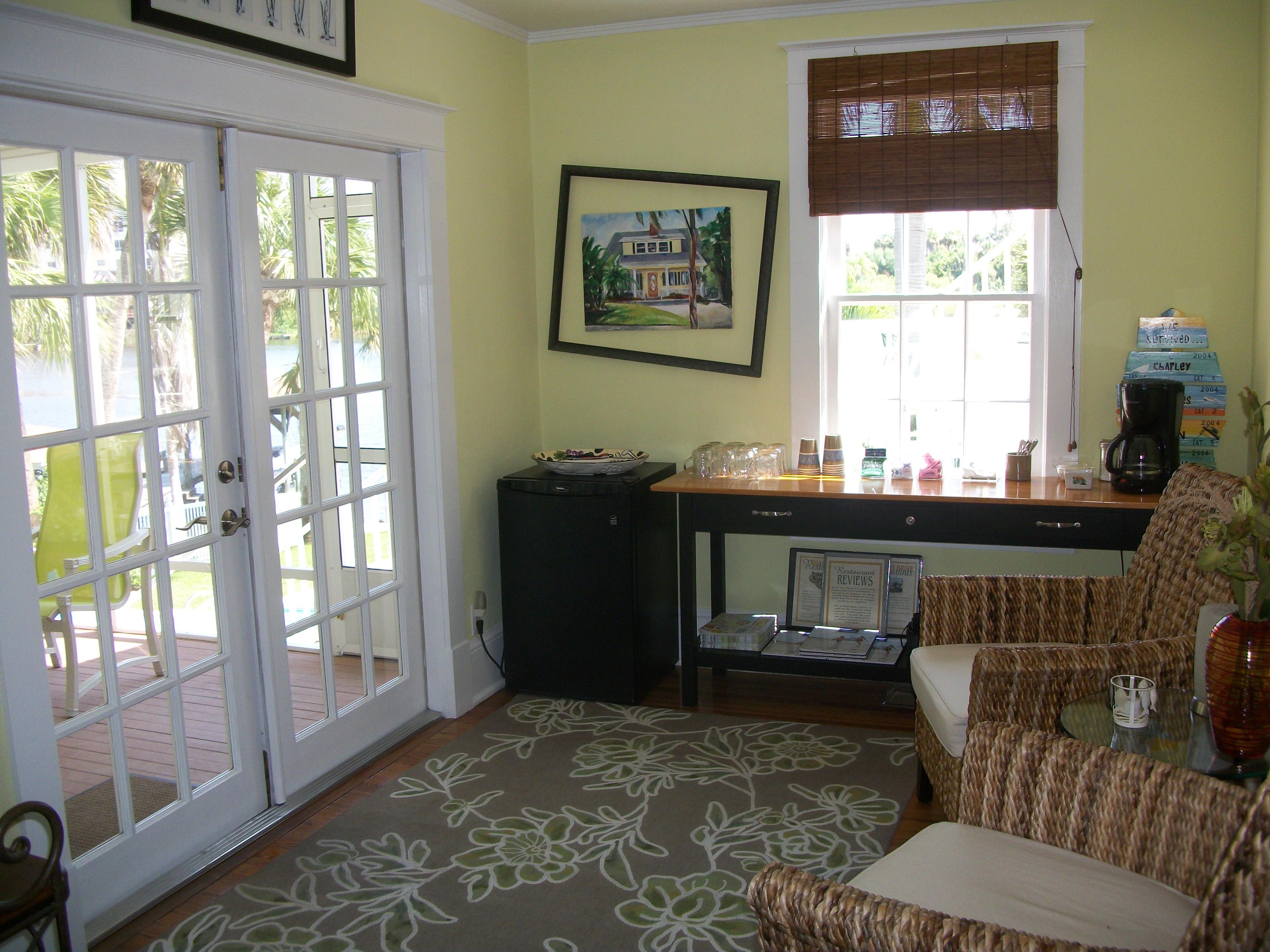 Beverage room - Free soda, waters, beer & wine