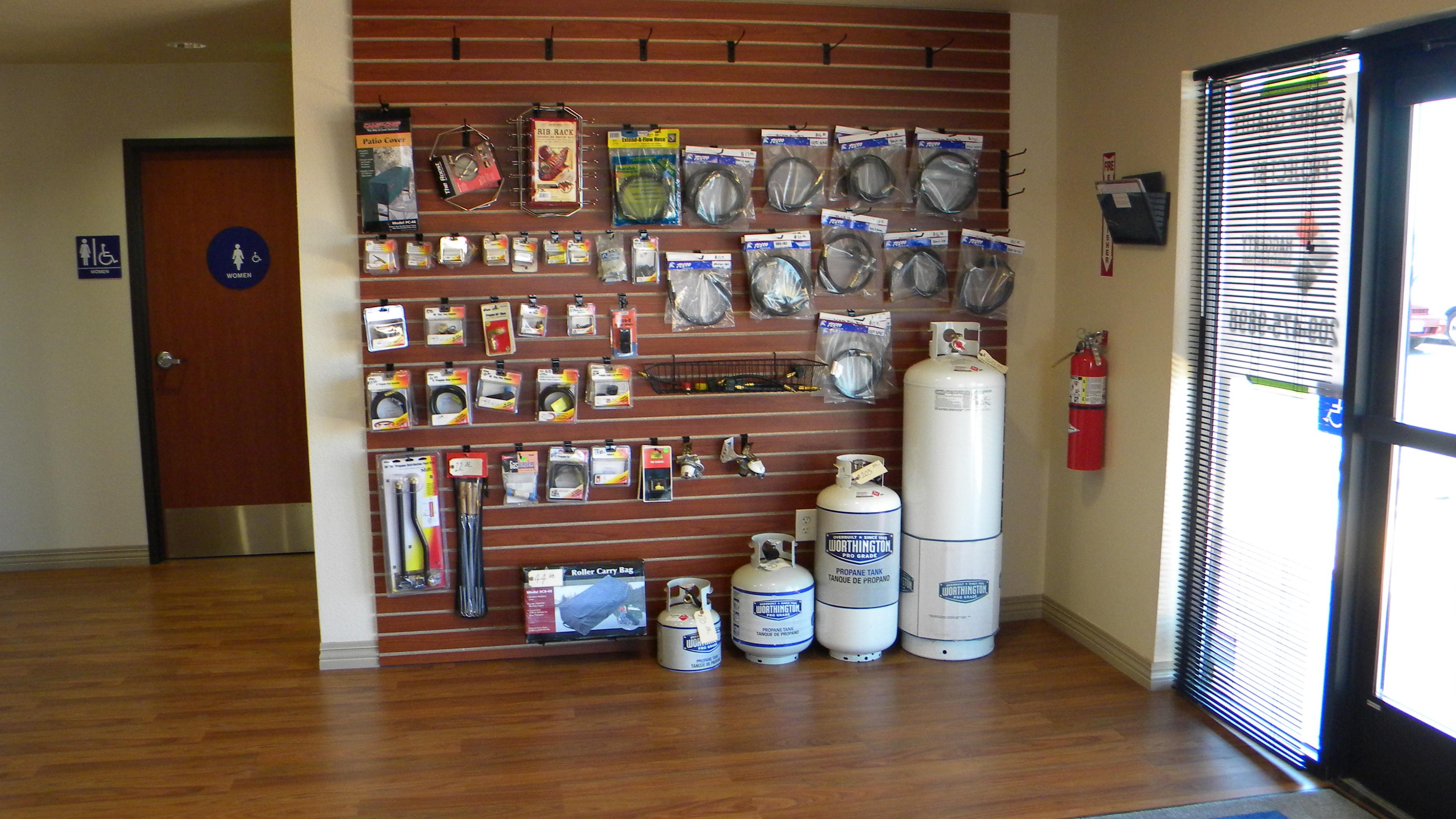 We sell propane camping and cooking supplies