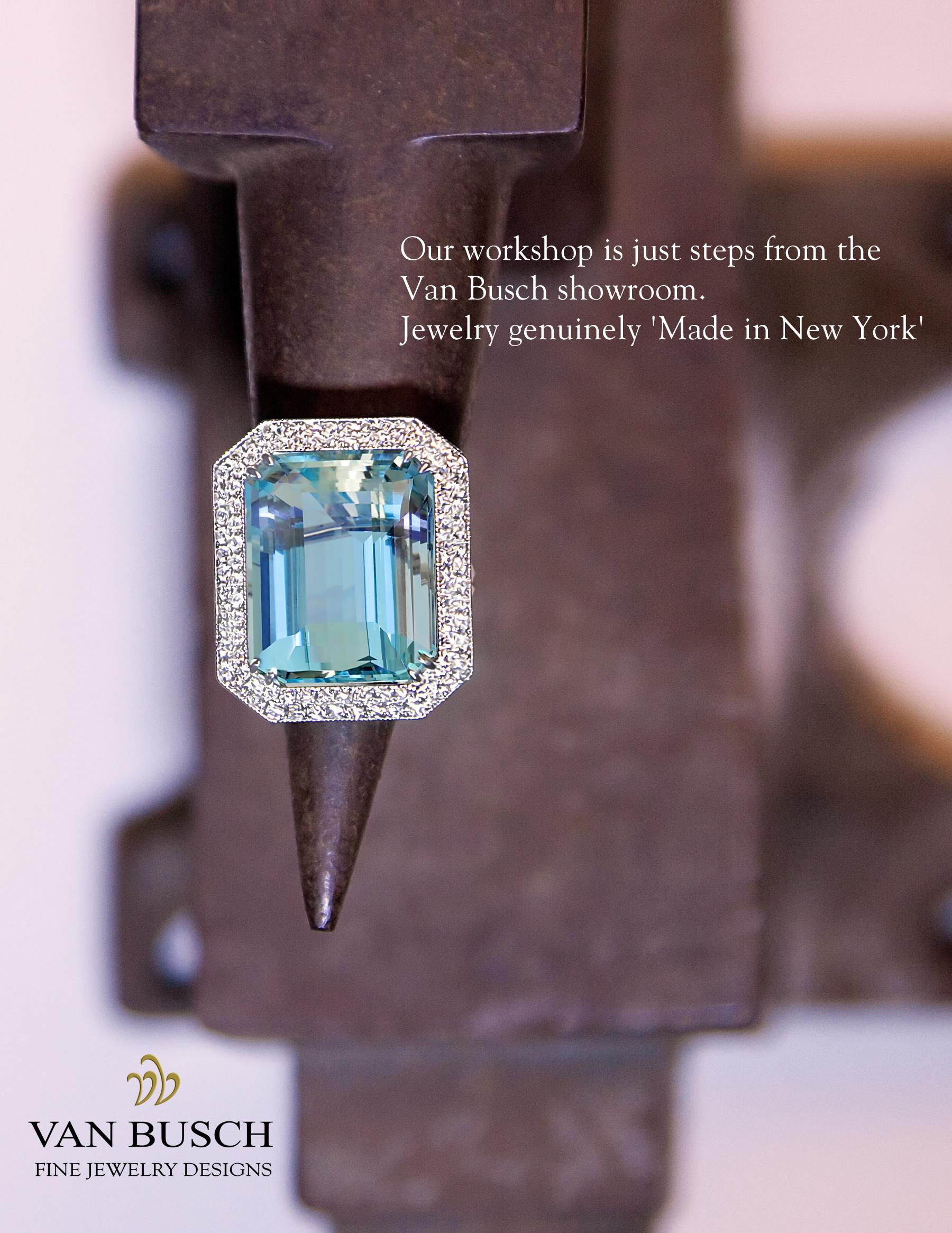 Our workshop is just steps from the Van Busch showroom. Jewelry genuinely 'Made in New York'!