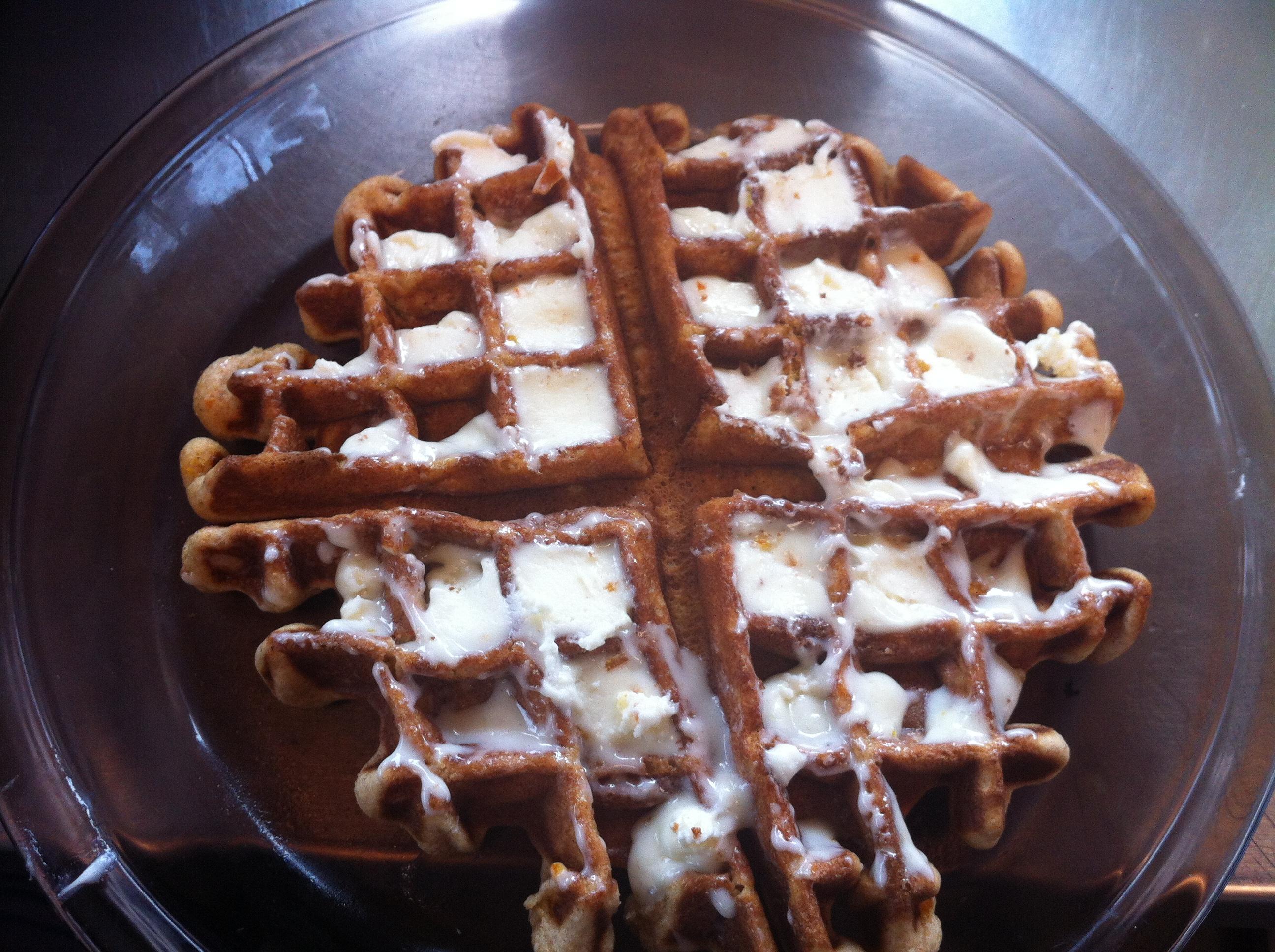 Belgian Sweet Potato Waffle with Orange Zest Cream