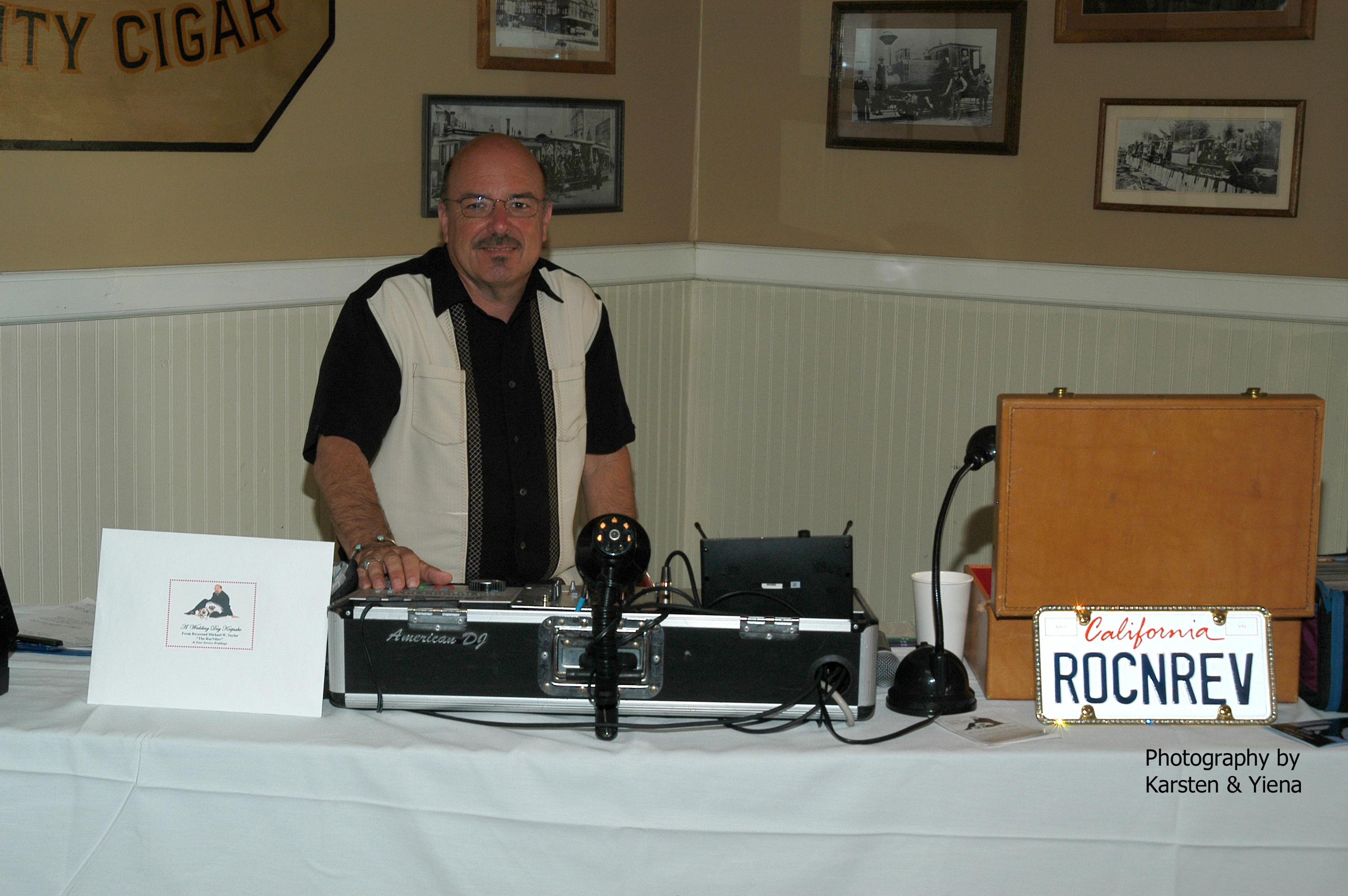 'RocNRev' Michael Taylor behind the mixer board