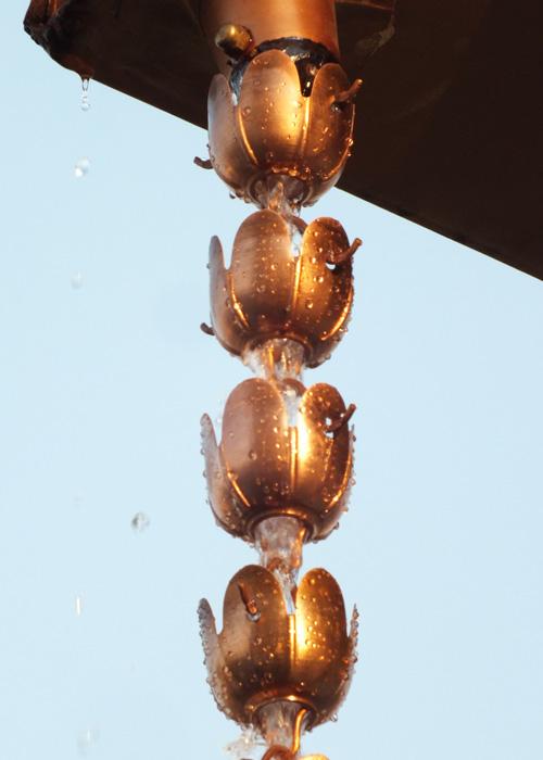 Copper Sundrop Rain Chain