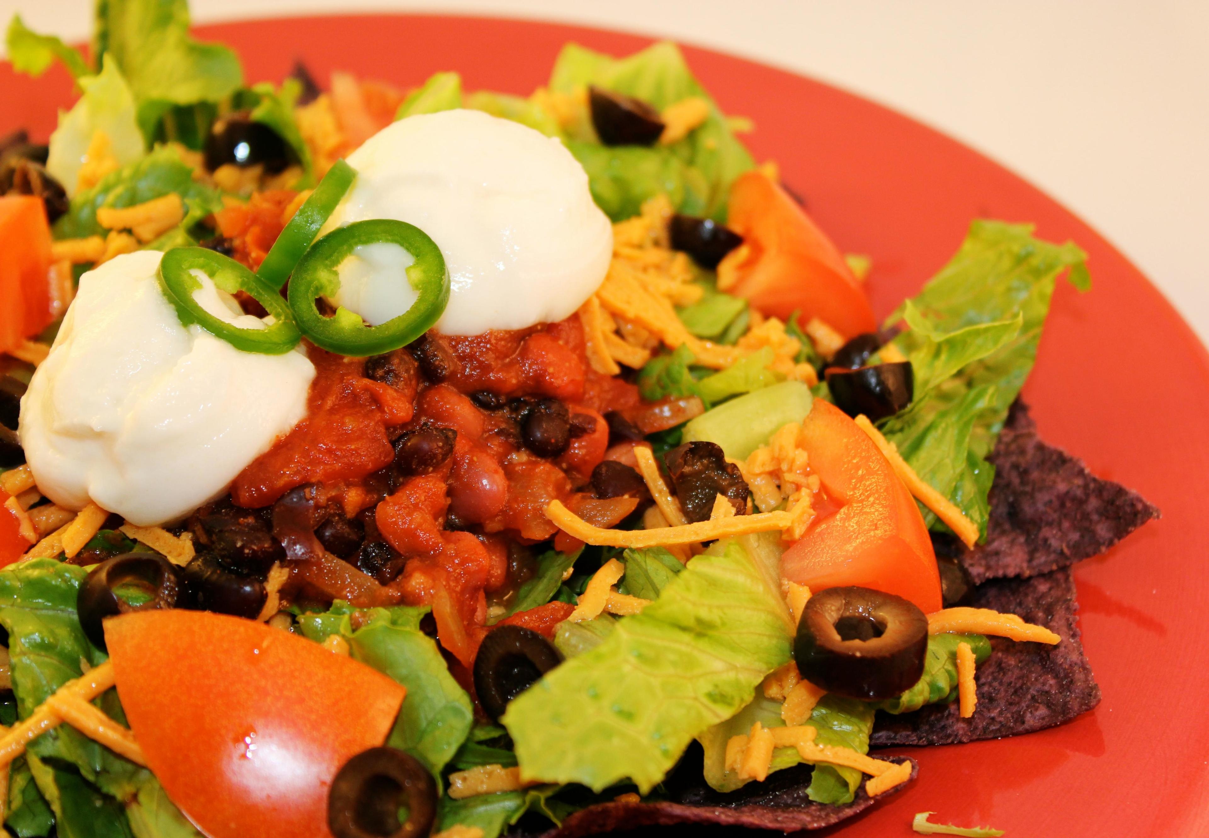 Taco Salad with Vegan Chili