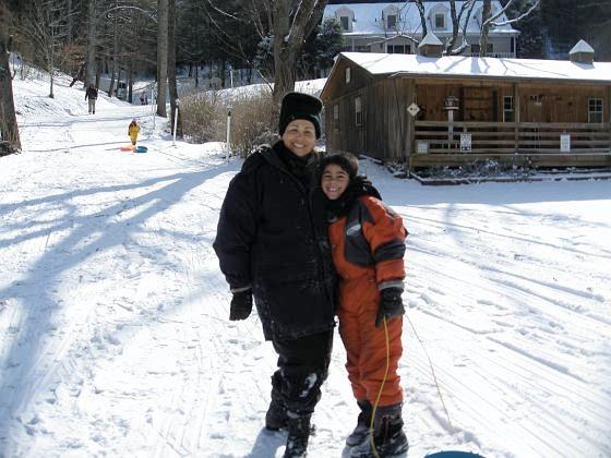 Valle Crucis Farm sledding, snow.