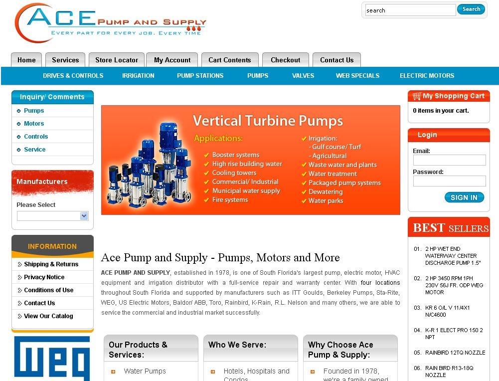 Ace Pump and Supply Hollywood home page